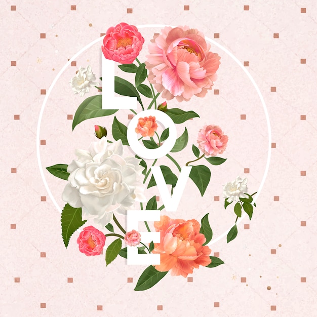 Free vector love and flowers