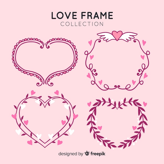 Free vector love frame collection