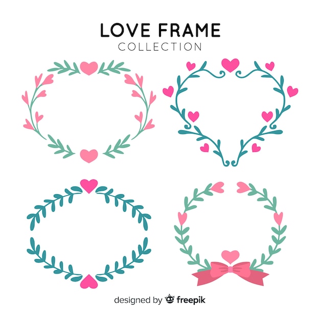 Free vector love frame collection