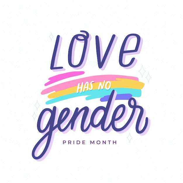 Free vector love has no gender lettering