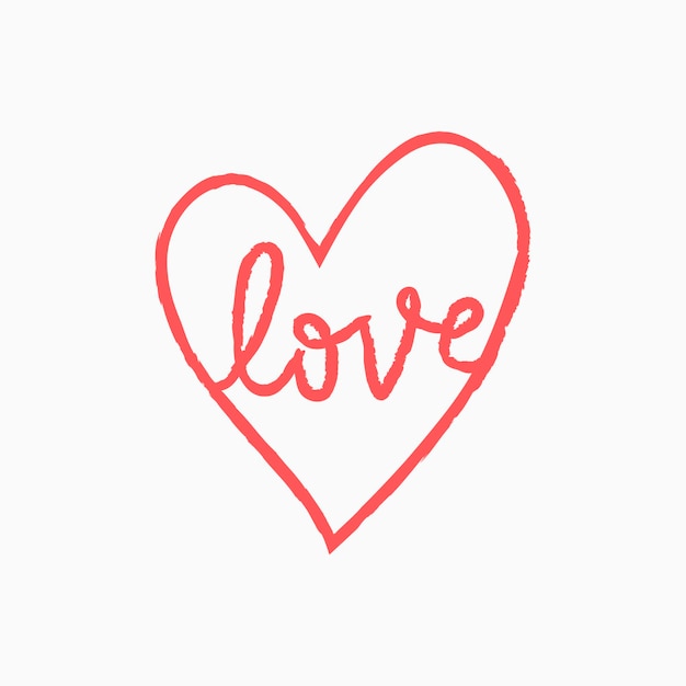 Любовь сердце элемент вектора в стиле каракули