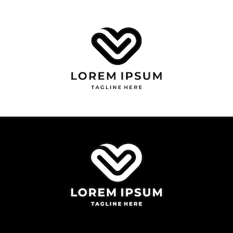 Love heart with initial letter l logo design inspiration