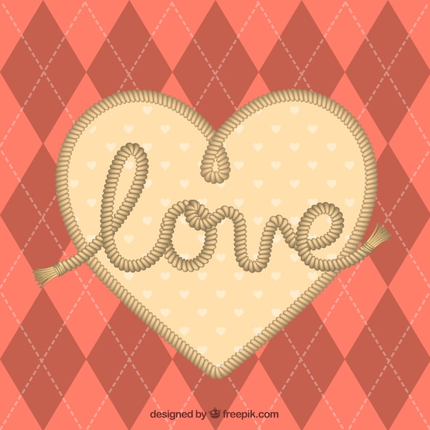 Free vector love heart with string