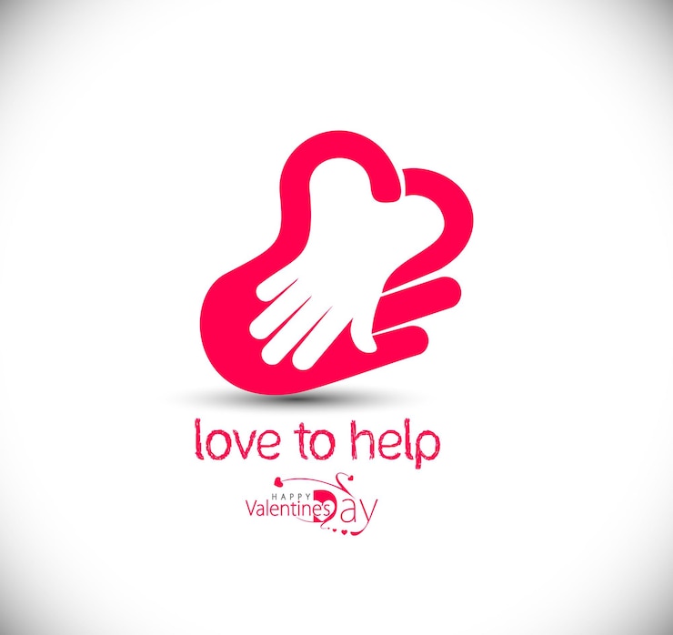 Free Vector love to help valentine's day heart background, vector illustration.