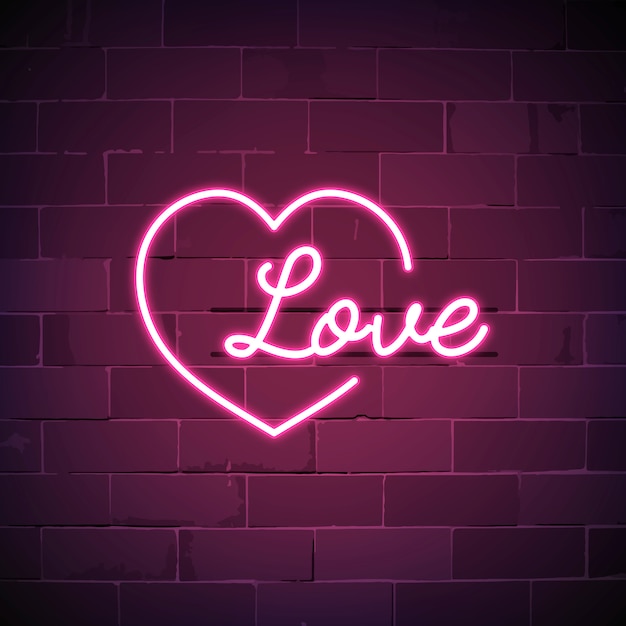 Free vector love is all around neon sign