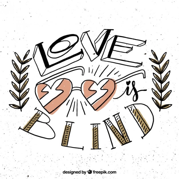 Free vector love is blind background