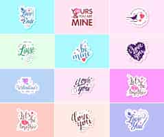 Free vector love is in the details valentine's day typography and graphics stickers