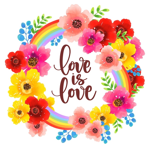 Любовь это любовь гордость каллиграфия акварелью цветы