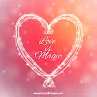 Free vector love is magic greeting card