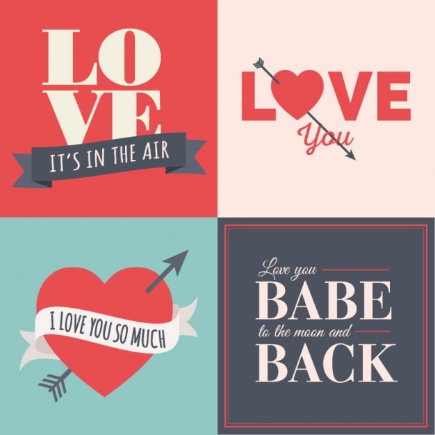 Free vector love labels