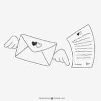 Free vector love letter drawing