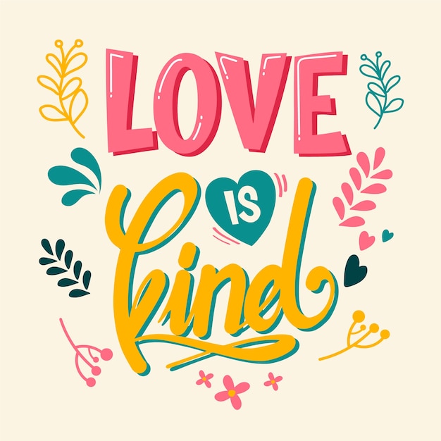 Free vector love lettering concept