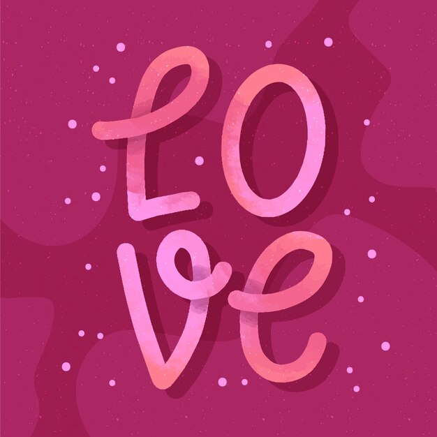 Love lettering design with gradient