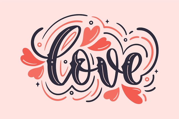 Бесплатное векторное изображение Любовные надписи в винтажном стиле