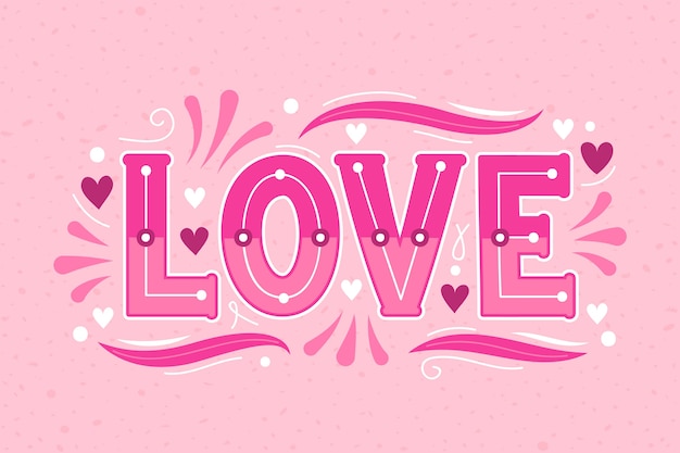 Free vector love lettering in vintage style design