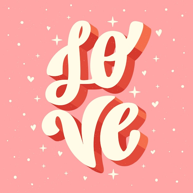 Free vector love lettering in vintage style