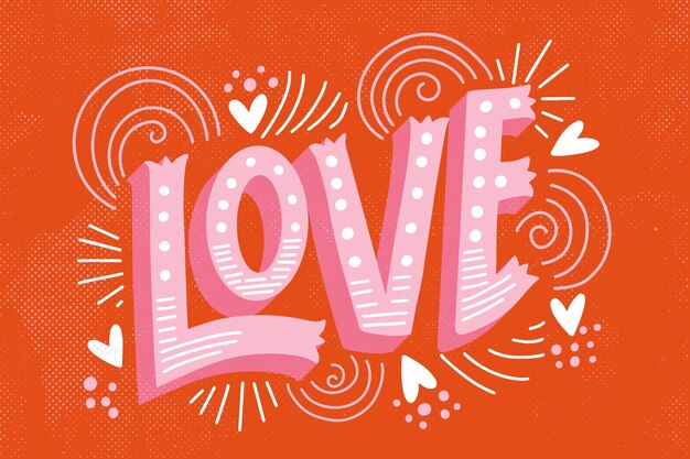 Love lettering in vintage style