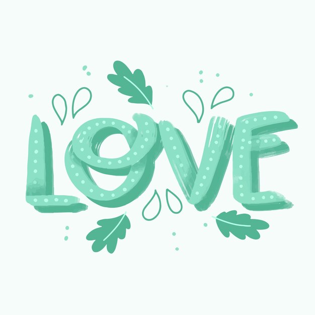 Free vector love lettering in vintage style