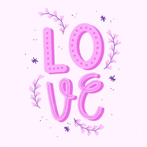 Free vector love lettering in vintage style