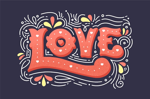 Free Vector Love Lettering In Vintage Style