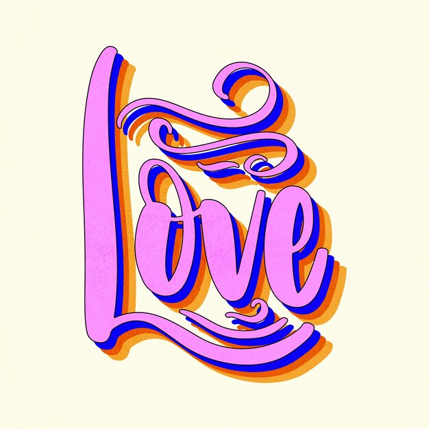 Love lettering in vintage style