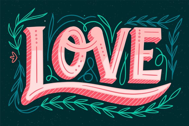 Love lettering in vintage style