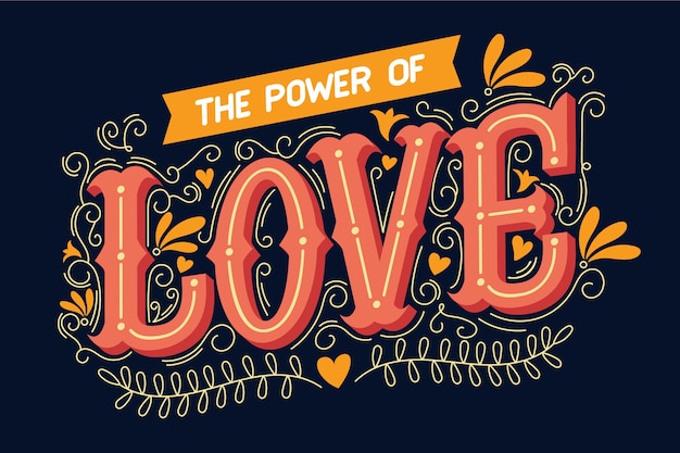 Free vector love lettering in vintage style