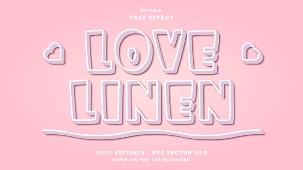 Love linen valentine's day editable text effect