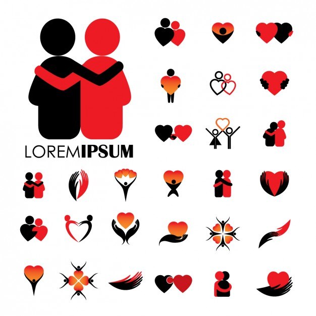 Коллекция логотипов Любовь