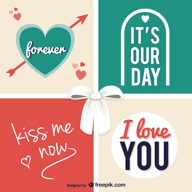 Free vector love messages pack