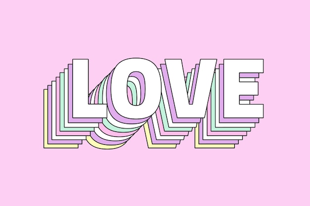 Love Multilayered Retro Typography