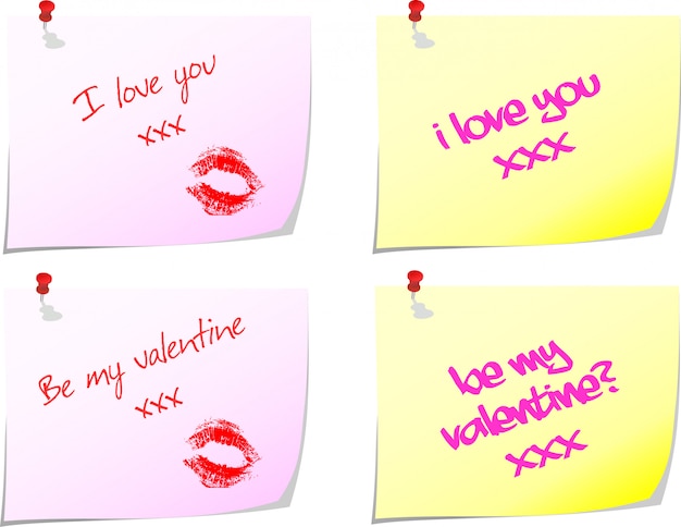 Free vector love notes