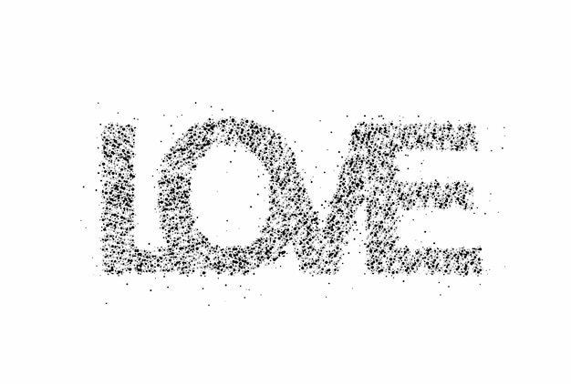 Love Particle Word lettering. text. Vector Design.