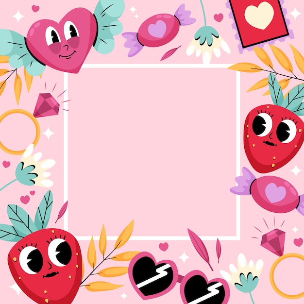 Free vector love photo frame design