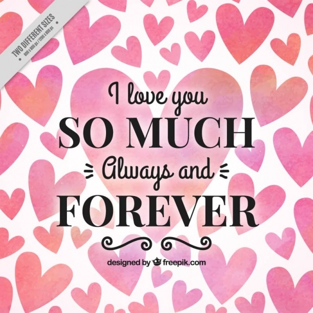 Free vector love phrase with hearts in vintage style