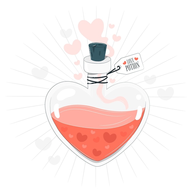 Love potion concept illustration