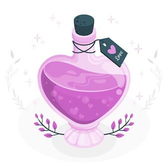 Love potion concept illustration