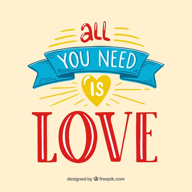 Free vector love quotation background