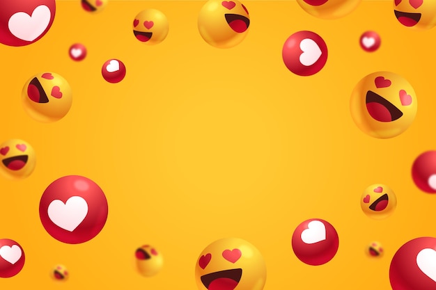 Free vector love reactions with empty space background