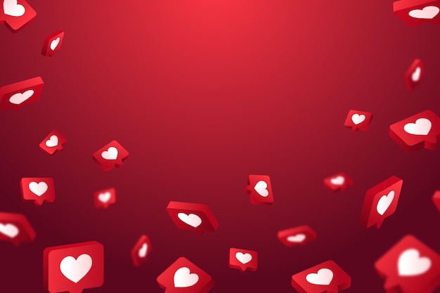 Free vector love reactions with empty space wallpaper