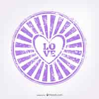 Free vector love rubber stamp