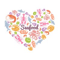Любовь морепродукты концепция