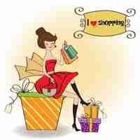 Free vector love shopping