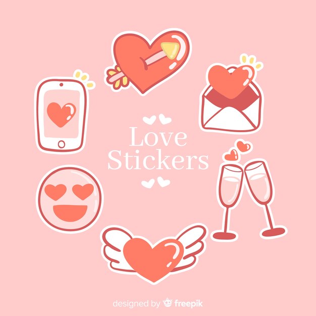 Free Vector love sticker collection