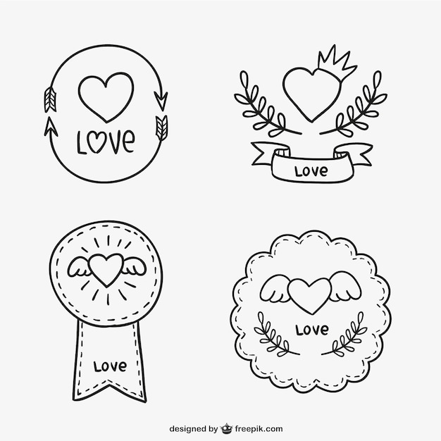 Free vector love stickers