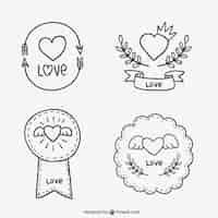 Free vector love stickers