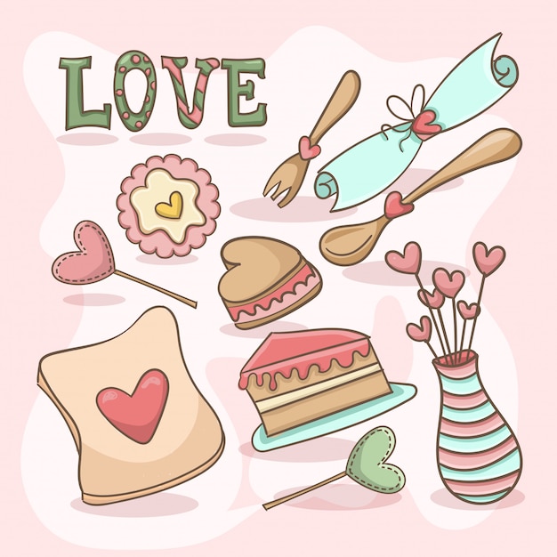 Free vector love sweets illustration