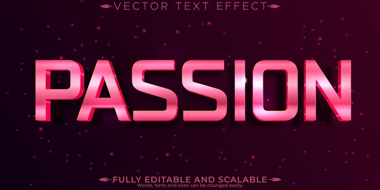 Free Vector love text effect editable romance and passion customizable font style