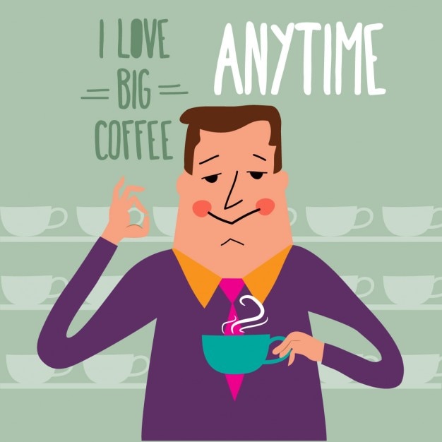 Бесплатное векторное изображение Перерыв на кофе бизнесмен пить кофе