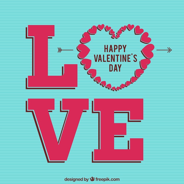 Free vector love valentine's day card